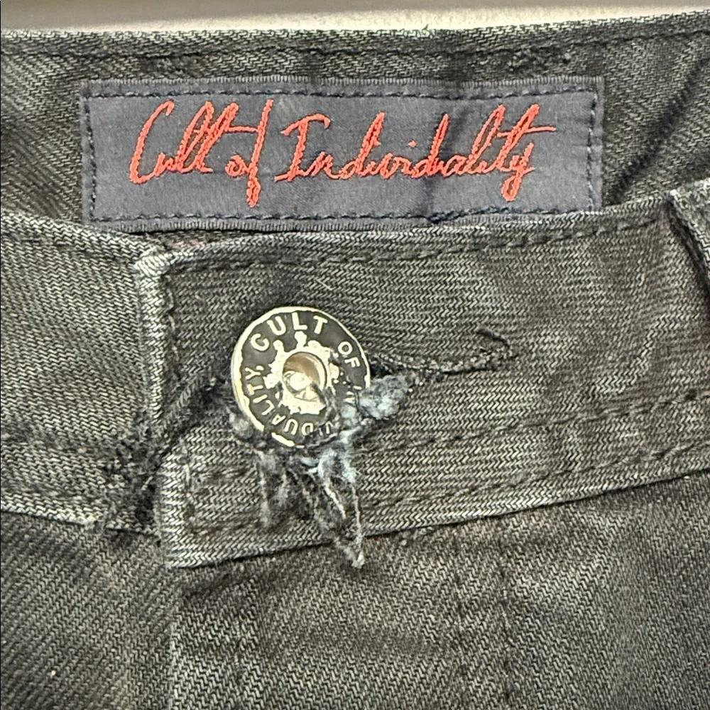 Cult of Individuality Rebel Straight Black Jeans W36 L34